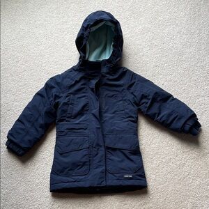 Lands' End XXS Dark Blue Waterproof Squall Collection Kids Winter Coat with Hood